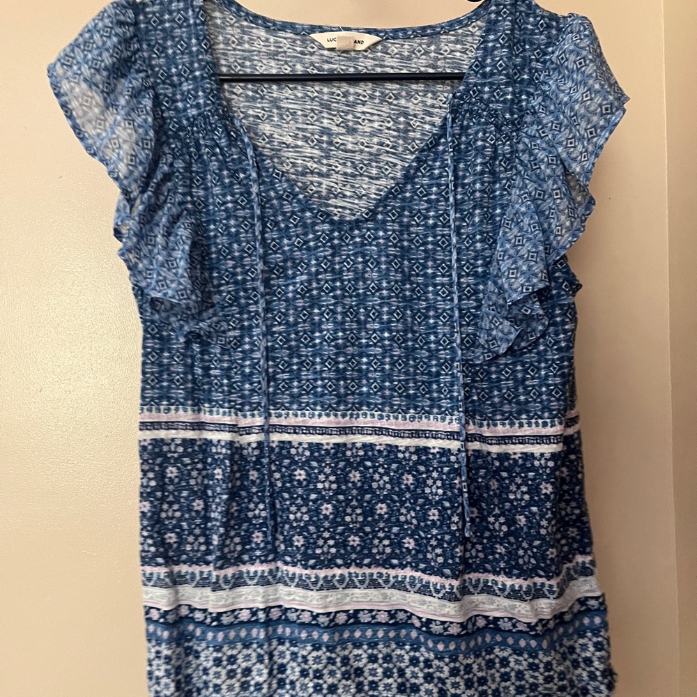 Lucky Brand Blue Floral Blouse